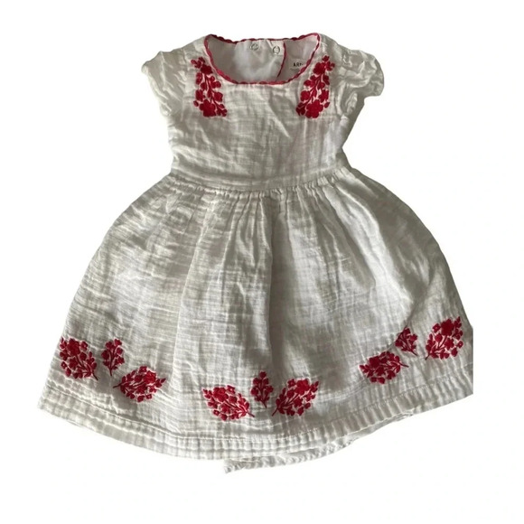 ARTISAN NY EUC GIRLS WHITE RED DRESS SUMMER CASUAL SHORTS DRESSY SPRING SIZE 2T - Picture 1 of 6